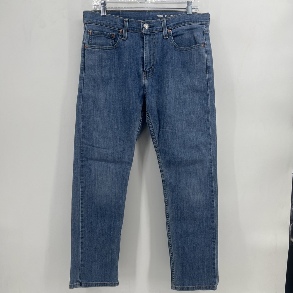 Levis Jeans Mens 32X30 Blue Denim Pants Performance 502 Taper Stretch